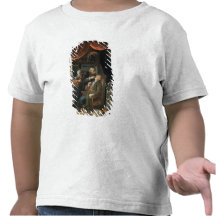 Ein Zahnarzt, der den Zahn eines alten Mannes über T Shirts