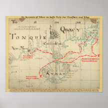 Eine authentische 1690 Piraten-Karte (mit Verschön Plakate