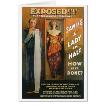 Eine Dame In Half ~ sägen Magier-Vintage magische  Karten