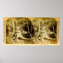"Eine Fischerei klatschen" Vintages Stereoview Posterdruck