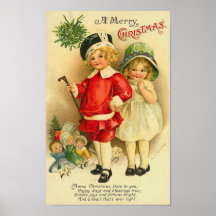 Eine frohe Weihnacht-Kinderkarte Posterdruck