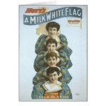 Eine Milch-weiße Flagge, "vier einer Art" Vintages Karte
