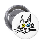 Eine mit blauen Augen Miezekatze Anstecknadelbuttons