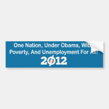 Eine Nation, unter Obama, mit Armut und Unempl Autosticker