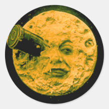 Eine Reise zum Mond Runder Sticker