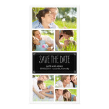 Einfache Collagen-Save the Date Foto-Karten Foto Karten Vorlage