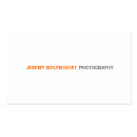 Einfache orange Text-Visitenkarte