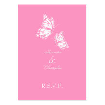 Einfache rosa Schmetterling UAWG Anmerkung Mini Visitenkartenvorlage