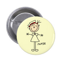 Einfache Strichmännchen-Krankenschwester-T-Shirts  Anstecknadelbutton