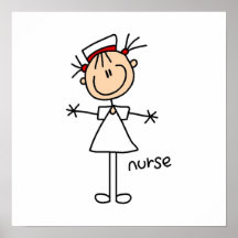Einfache Strichmännchen-Krankenschwester-T-Shirts  Plakatdrucke