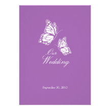 Einfache violette Schmetterlinge, die Mitteilung 2 Einladungskarten