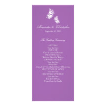 Einfache violette Schmetterlinge, die Programm Wed Personalisierte Einladung