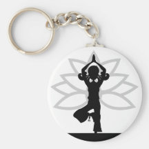 Einfache Yoga-Silhouette Keychain Schlüsselanhänger