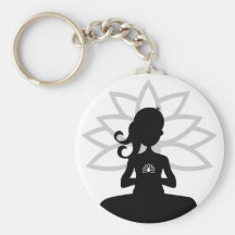 Einfache Yoga-Silhouette Keychain Schlüsselband