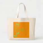 Einfacher Blättern-Rebe-Kürbis MonogramTote Leinentasche