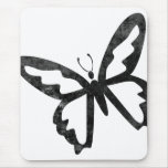 Einfacher Grungy schwarzer Schmetterling Mauspad