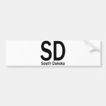 Einfaches Schwarzes Sd South Dakota Autoaufkleber