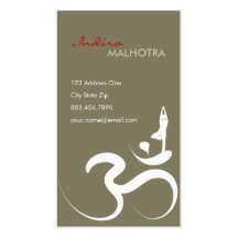 Einfaches Zen-Yoga-OM-Kalligraphie-Silhouette-Symb Visitenkartenvorlage