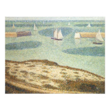 Eingang zum Hafen, Seurat Vintager Pointillism Personalisierte Ankündigungen