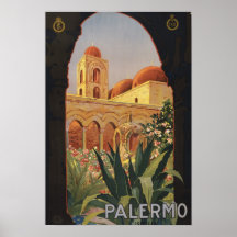 Eingangs-Kunst-Plakat-Druck Palermos Italien Vinta