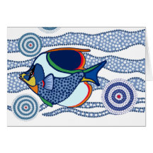 Eingeborene Punkt-Kunst Fish-01 Karte