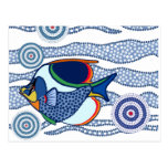Eingeborene Punkt-Kunst Fish-01 Postkarte