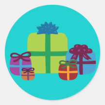 Eingewickelte Geschenke Runder Aufkleber