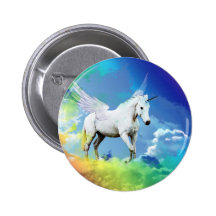 Einhorn-Regenbogen Button