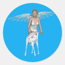 Einhorn-weißer Baby-Schönheits-Engels-Aufkleber