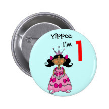 Einjährige Prinzessin (schwarzes Haar) Anstecknadelbuttons