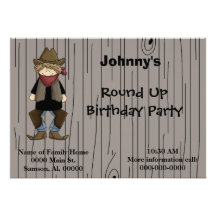 Einladung-Cowboy Geburtstags-Party