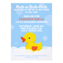 Einladung RUB-A-DUB-DUB Babyparty-/Geburtstag