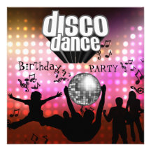 Einladungs-Disco-Tanz-Geburtstags-Party Retro