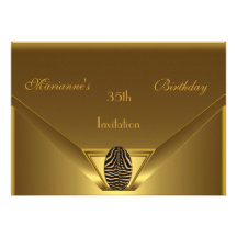 Einladungs-Geburtstags-35. elegantes wildes Goldsc