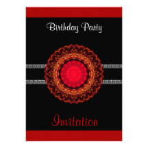Einladungs-Geburtstags-Party-rotes Schwarzes