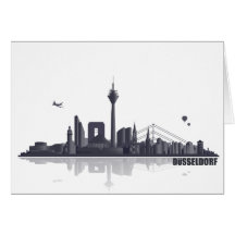Einladungskarte mit Düsseldorf Skyline.