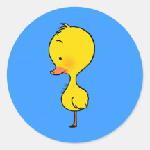 Einsames kleines Entlein Runder Sticker