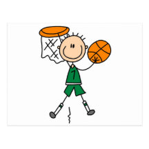 Eintauchende Jungen-Basketball-T-Shirts und Gesche Postkarten