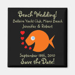 Einzigartige Save the Date Strand-Hochzeit Kühlschrankmagnete