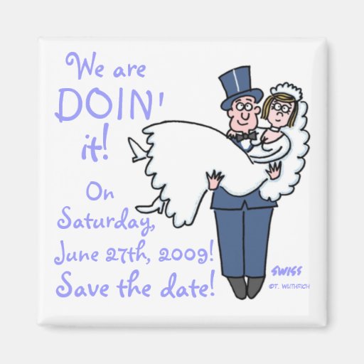 Einzigartiger lustiger Save the Date Magnet Kühlschrankmagnete