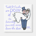 Einzigartiger lustiger Save the Date Magnet Kühlschrankmagnet