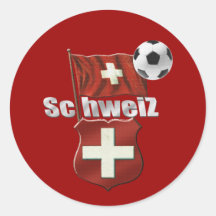 Einzigartiger Schweiz Ball, Schild und Flaggengraf Runder Aufkleber