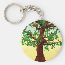 Einziger Baum am Sonnenaufgang Keychain Schlüsselanhänger