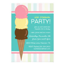 Eiscreme-Geburtstags-Party Einladung