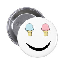 Eiscreme-glückliches Gesicht Buttons