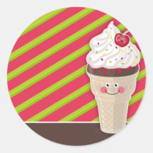 Eiscreme-Kirschaufkleber