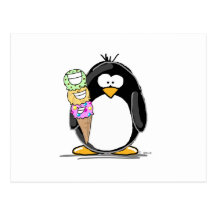 Eiscreme-Pinguin Postkarte