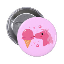 Eiscreme-Pony Anstecknadelbutton