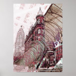 Eisen-Gebäude-Collagendruck Torontos flacher Plakat