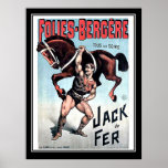 Eisen-Jack-starker Mann-Vintages Zirkus-Plakat